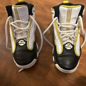 Jordan Kids Black, White, and Yellow Sneakers